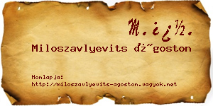 Miloszavlyevits Ágoston névjegykártya